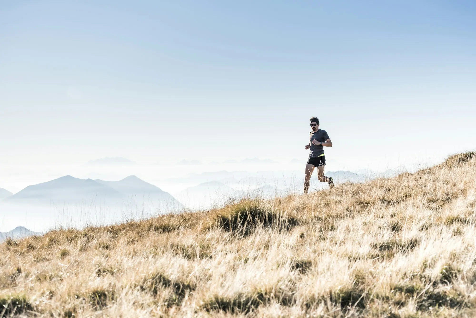 A runner on a mountain trail